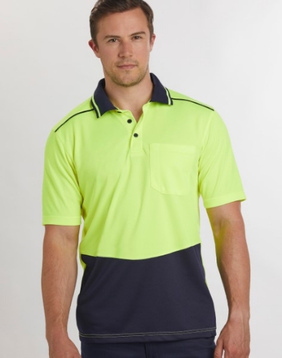 Picture of Winning Spirit Unisex Hi Vis Bamboo Charcoal SS Polo